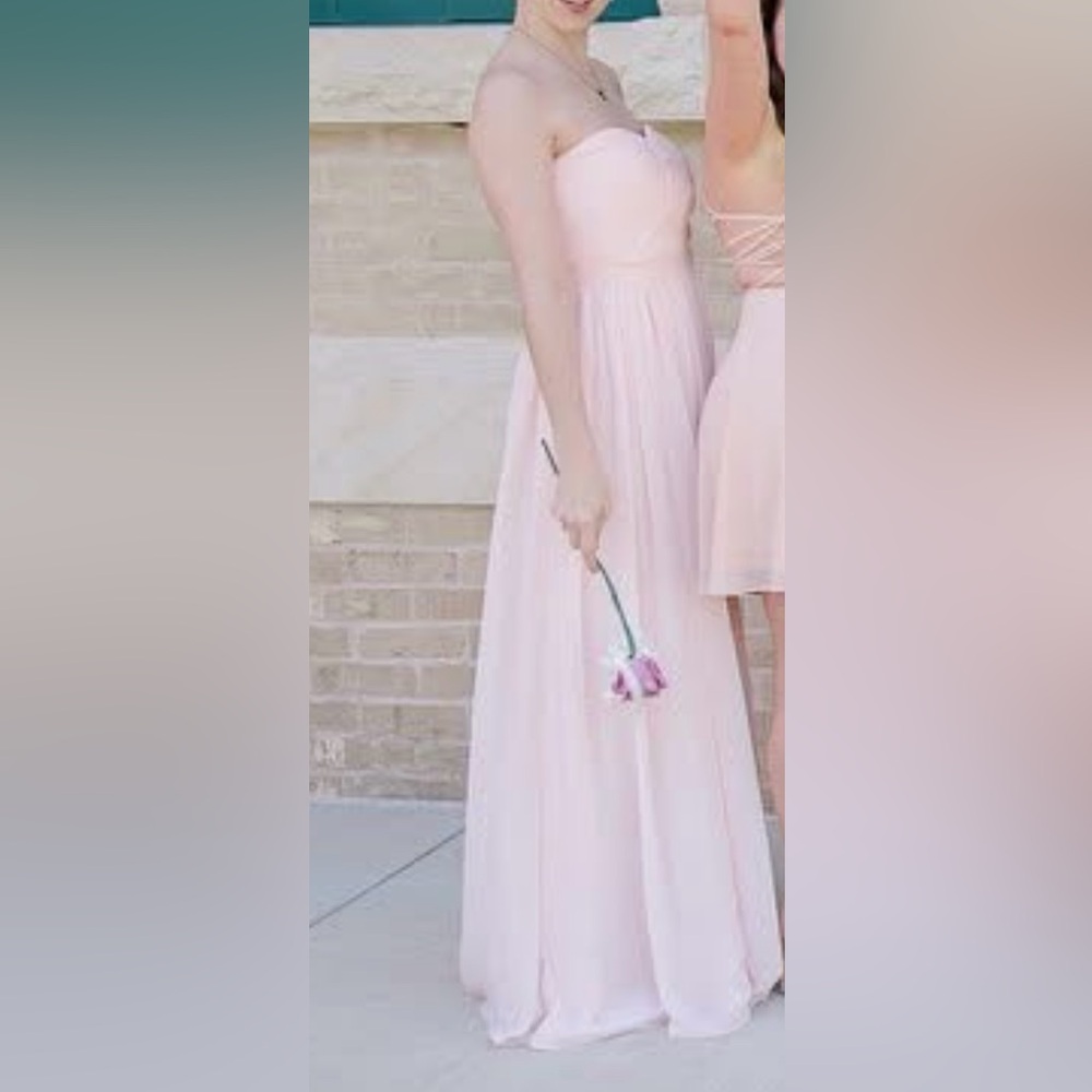 Strapless Chiffon Formal Dress Light Pink